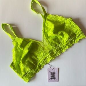 Savage x Fenty by Rhianna Curvy Neon Green Lace Bralette